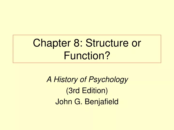 chapter 8 structure or function