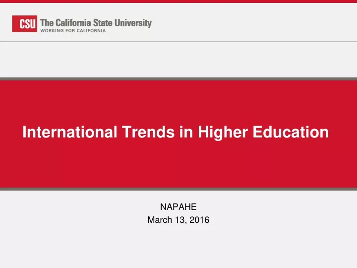 international trends in higher education