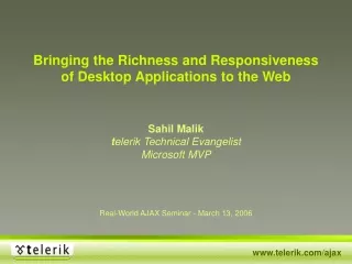Real-World AJAX Seminar - March 13, 2006