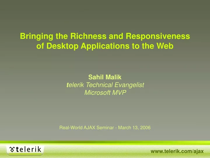 real world ajax seminar march 13 2006