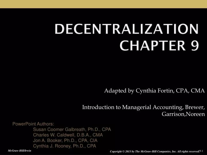 decentralization chapter 9