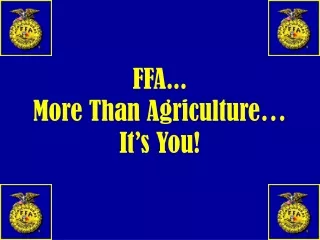 FFA... More Than Agriculture… It’s You!