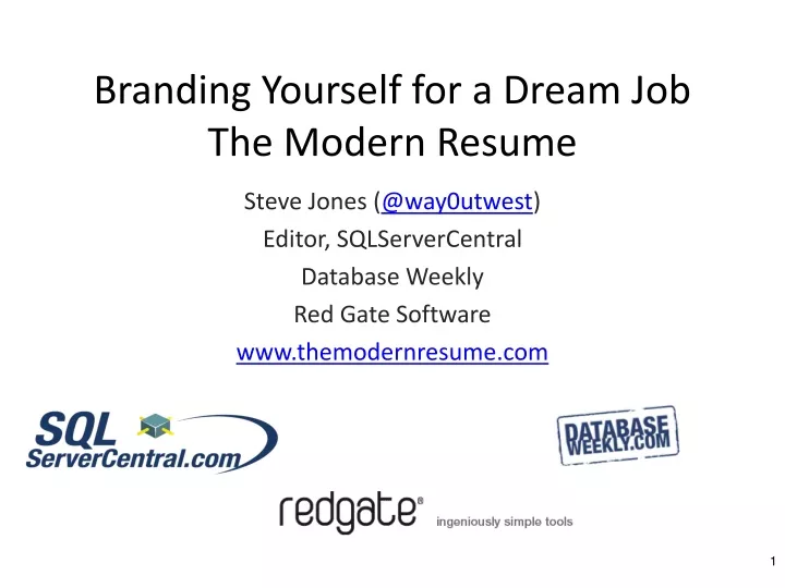 branding yourself for a dream job the modern resume