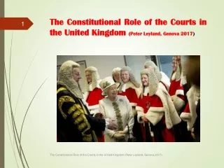 The Constitutional Role of the Courts in the United Kingdom  (Peter Leyland, Genova 2017 )