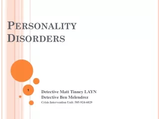 Personality Disorders