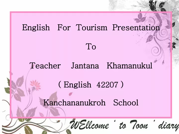 english for tourism presentation to teacher