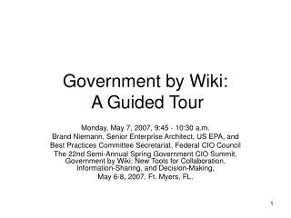 Government by Wiki:  A Guided Tour