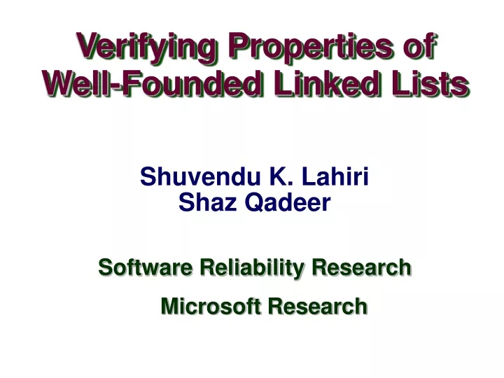 verifying properties of well founded linked lists