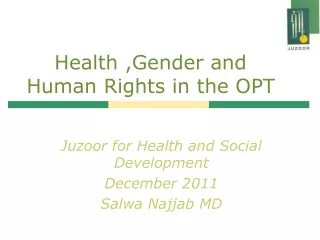 Health ,Gender and Human Rights in the OPT