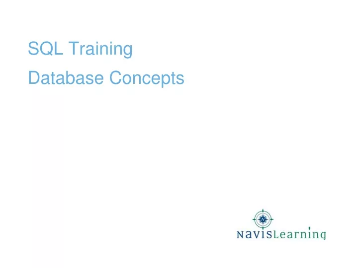 sql training database concepts