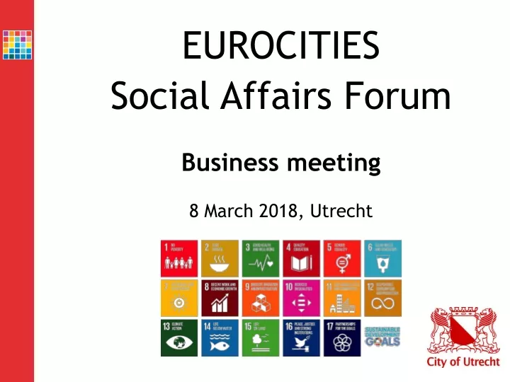 eurocities social affairs forum business meeting