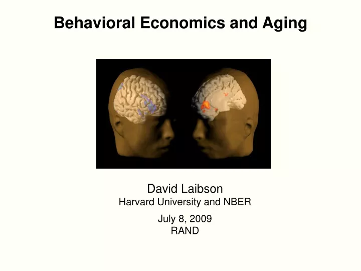 behavioral economics and aging