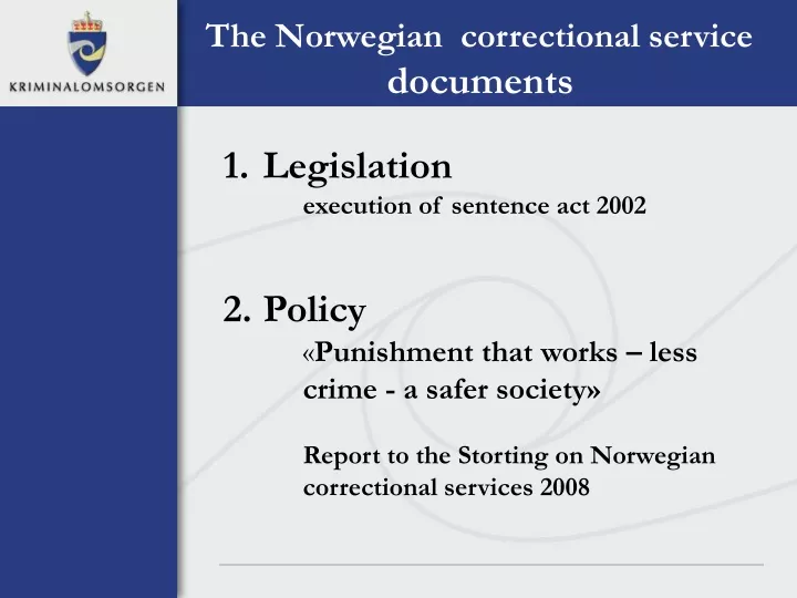 the norwegian correctional service documents