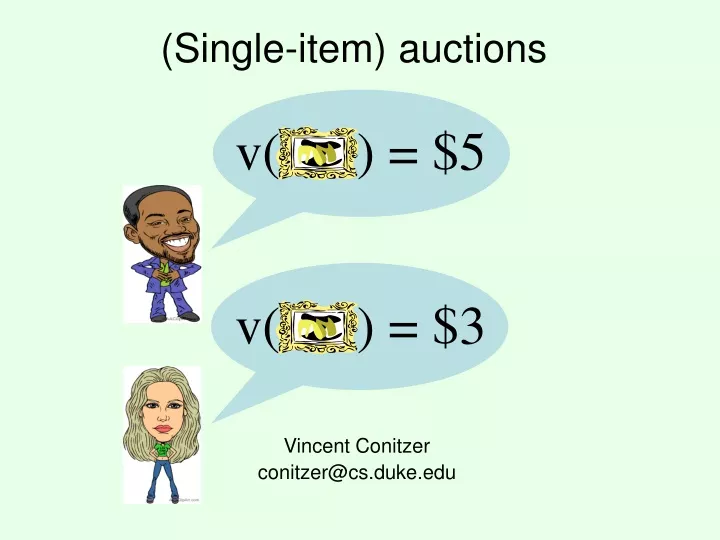 single item auctions