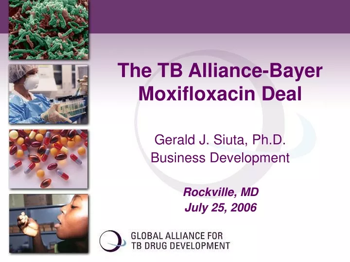the tb alliance bayer moxifloxacin deal