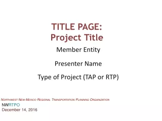 TITLE PAGE:  Project Title