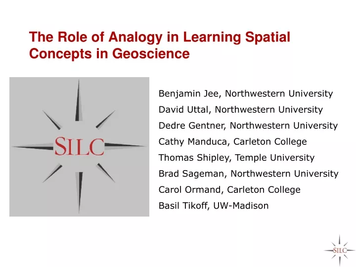 the role of analogy in learning spatial concepts in geoscience