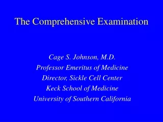 The Comprehensive Examination