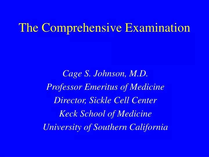 the comprehensive examination
