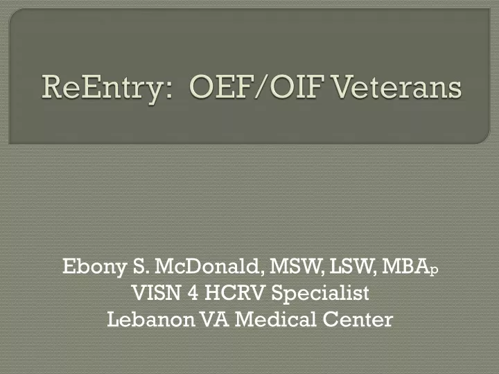 reentry oef oif veterans