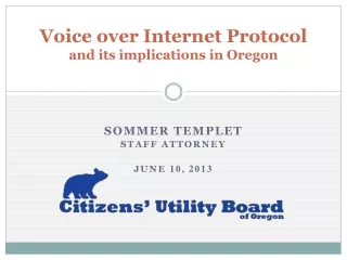 Voice over Internet Protocol and its implications in Oregon