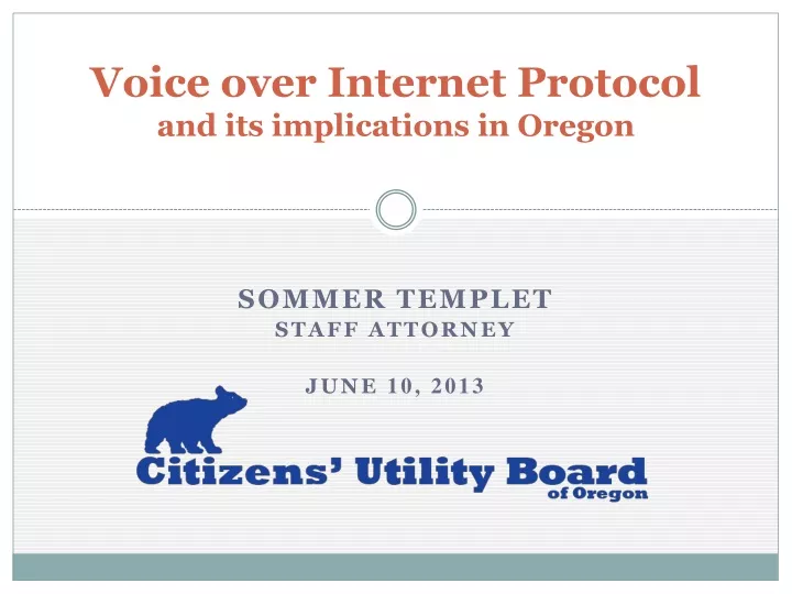voice over internet protocol and its implications in oregon