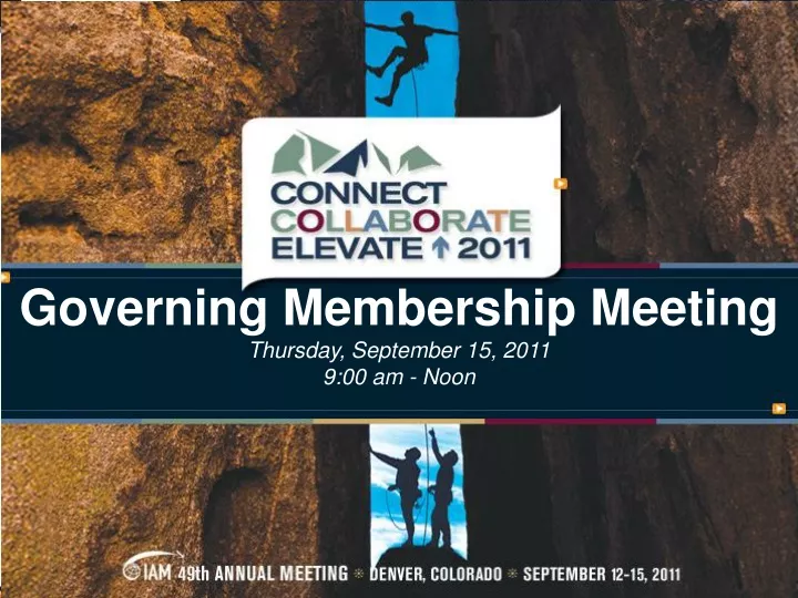 governing membership meeting thursday september