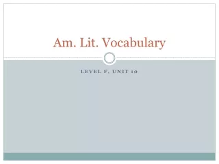 Am. Lit. Vocabulary