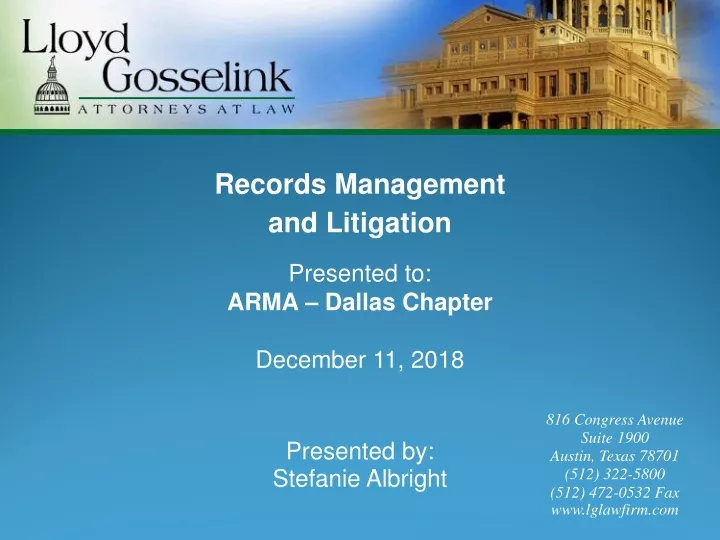 records management and litigation