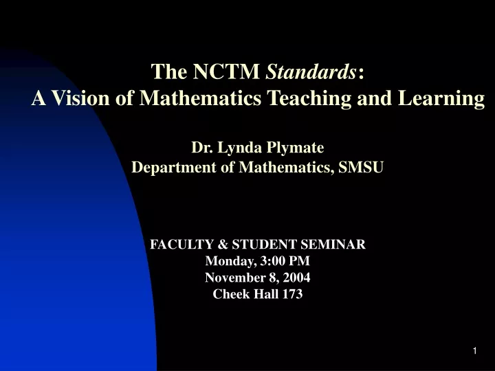 the nctm standards a vision of mathematics