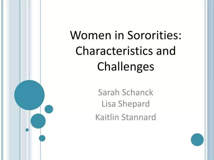 women in sororities characteristics and challenges