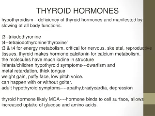 THYROID HORMONES