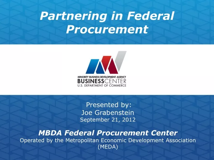 partnering in federal procurement