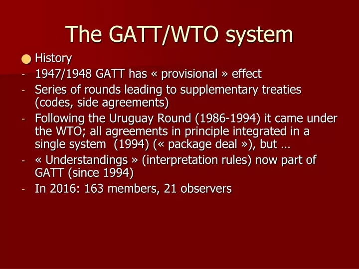 the gatt wto system