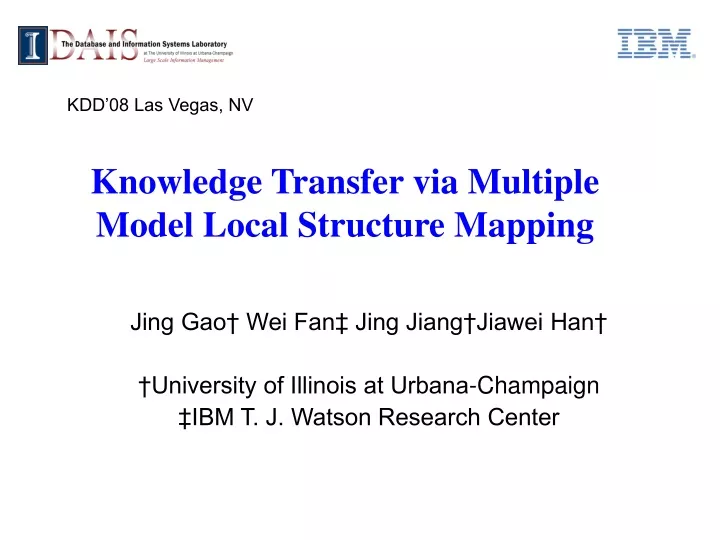 knowledge transfer via multiple model local structure mapping