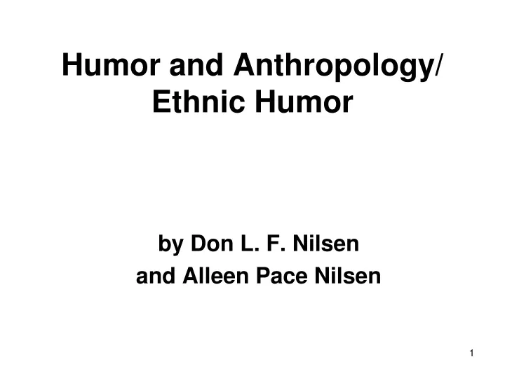 humor and anthropology ethnic humor