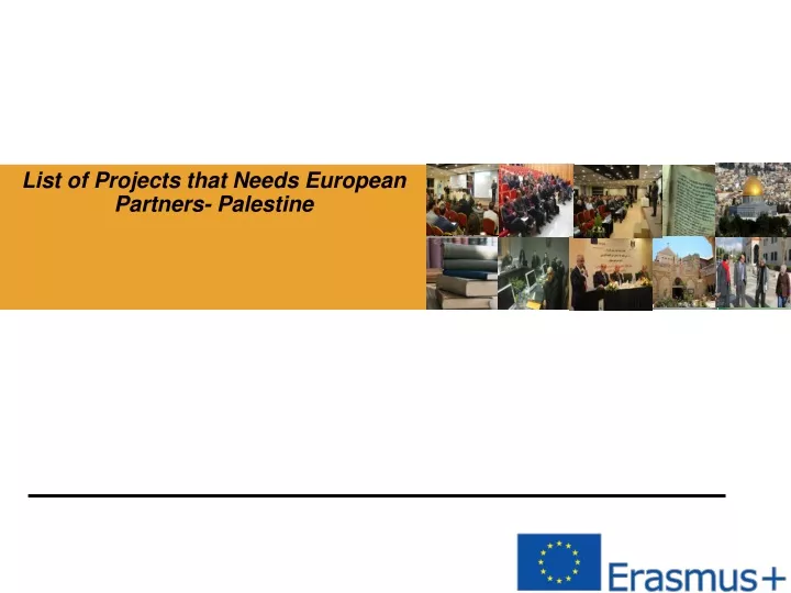list of projects that needs european partners