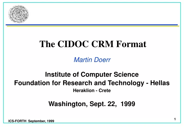 the cidoc crm format