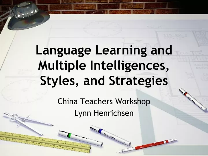 language learning and multiple intelligences styles and strategies