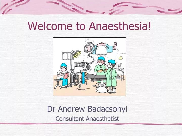 dr andrew badacsonyi consultant anaesthetist