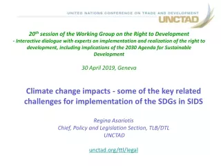 Climate change impacts - some of the key related challenges for implementation of the SDGs in SIDS