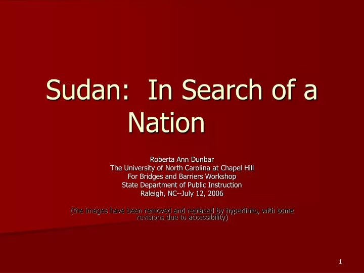sudan in search of a nation
