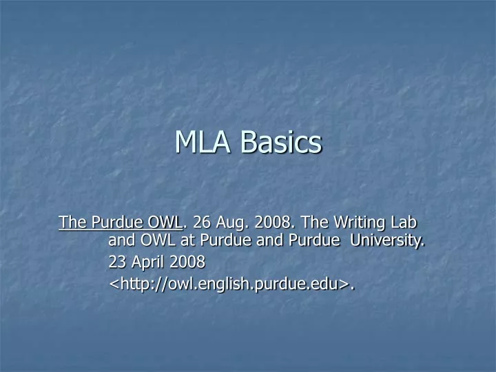 mla basics