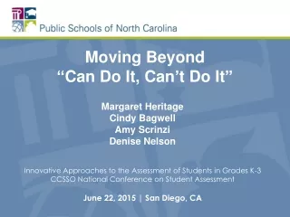 Moving Beyond “ Can Do It, Can ’ t Do It ”