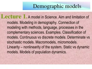 Demographic models