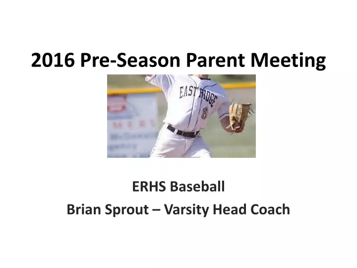 2016 pre season parent meeting