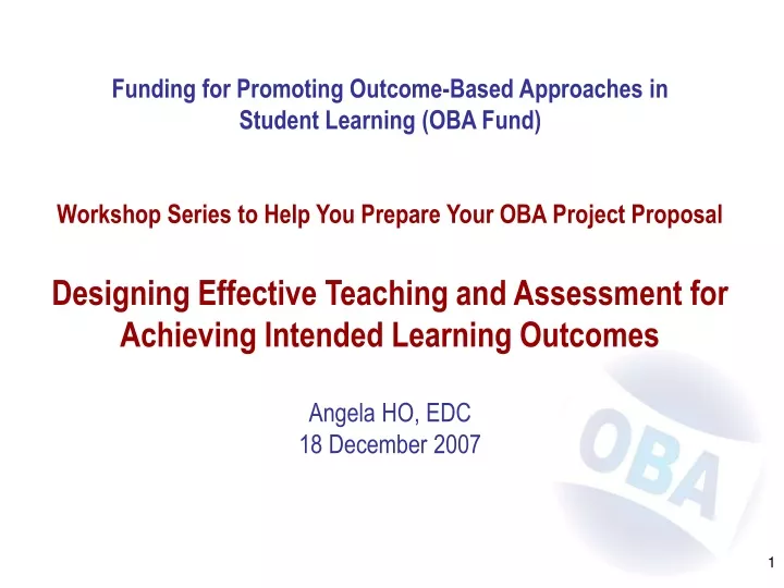 funding for promoting outcome based approaches