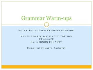 Grammar Warm-ups