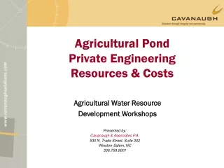Agricultural Pond Private Engineering  Resources &amp; Costs