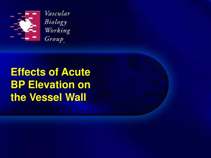 effects of acute bp elevation on the vessel wall